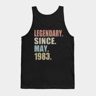 36th Birthday Gifts Retro Legendary Since May 1983 Tank Top